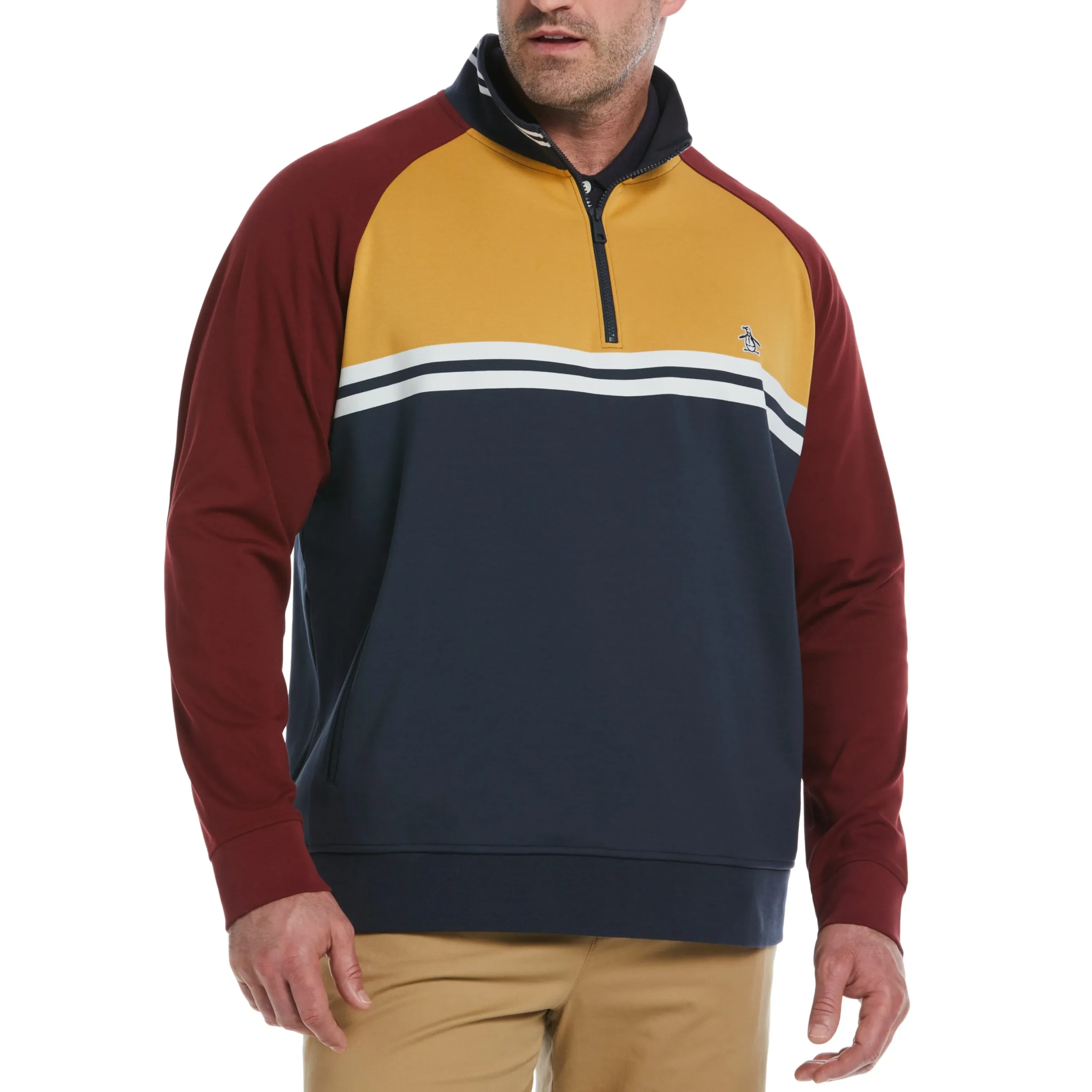 big__tall__zip_color_bloc_0-1.webp Original Penguin Big & Tall 1/4 Zip Color Block Jacket
