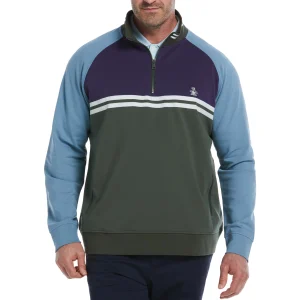 Original Penguin Big & Tall 1/4 Zip Color Block Jacket