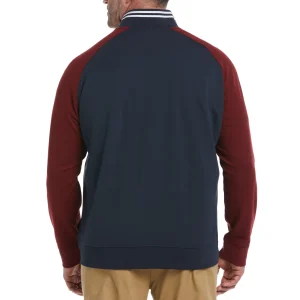 Original Penguin Big & Tall 1/4 Zip Color Block Jacket