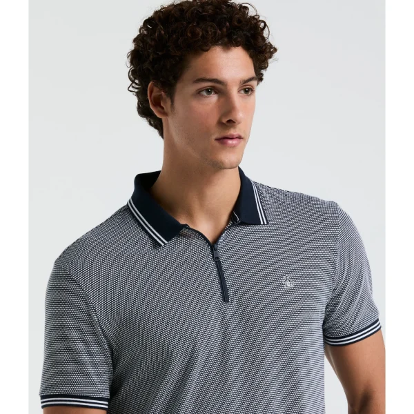 Original Penguin Jacquard Tipped 1/4 Zip Polo