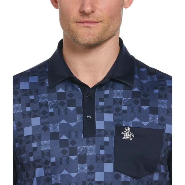 Original Penguin 50's Color Block Print Golf Polo