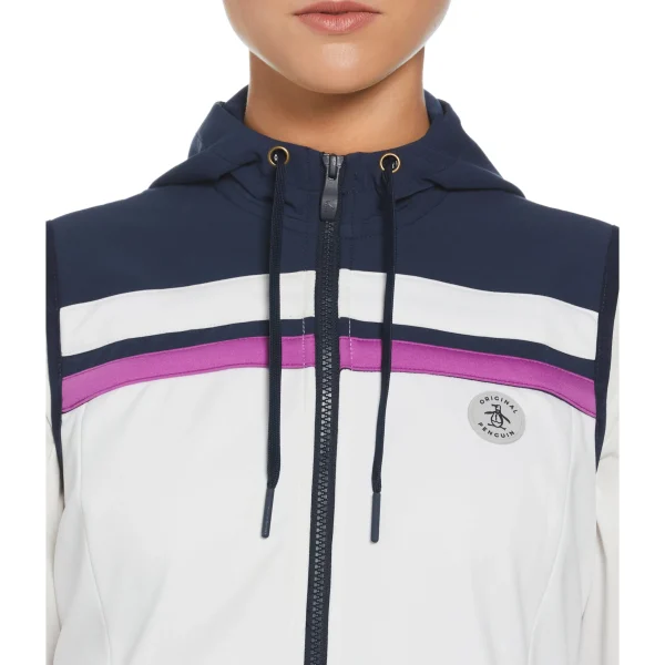 Women Original Penguin Women's Color Block Hooded Full Zip Vest